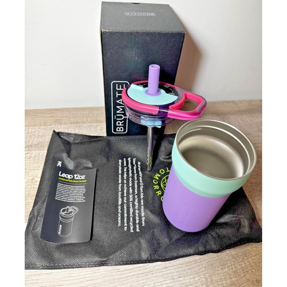 Limited Edition Brumate! Leap Stardust 12oz Kids Leakproof Tumbler Purple Pink - Picture 8 of 9